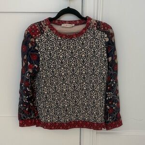 Tori Burch Ronnie Floral Printed Crewneck Cotton Sweatshirt